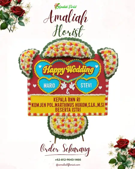 Papan Bunga Pernikahan Sanja